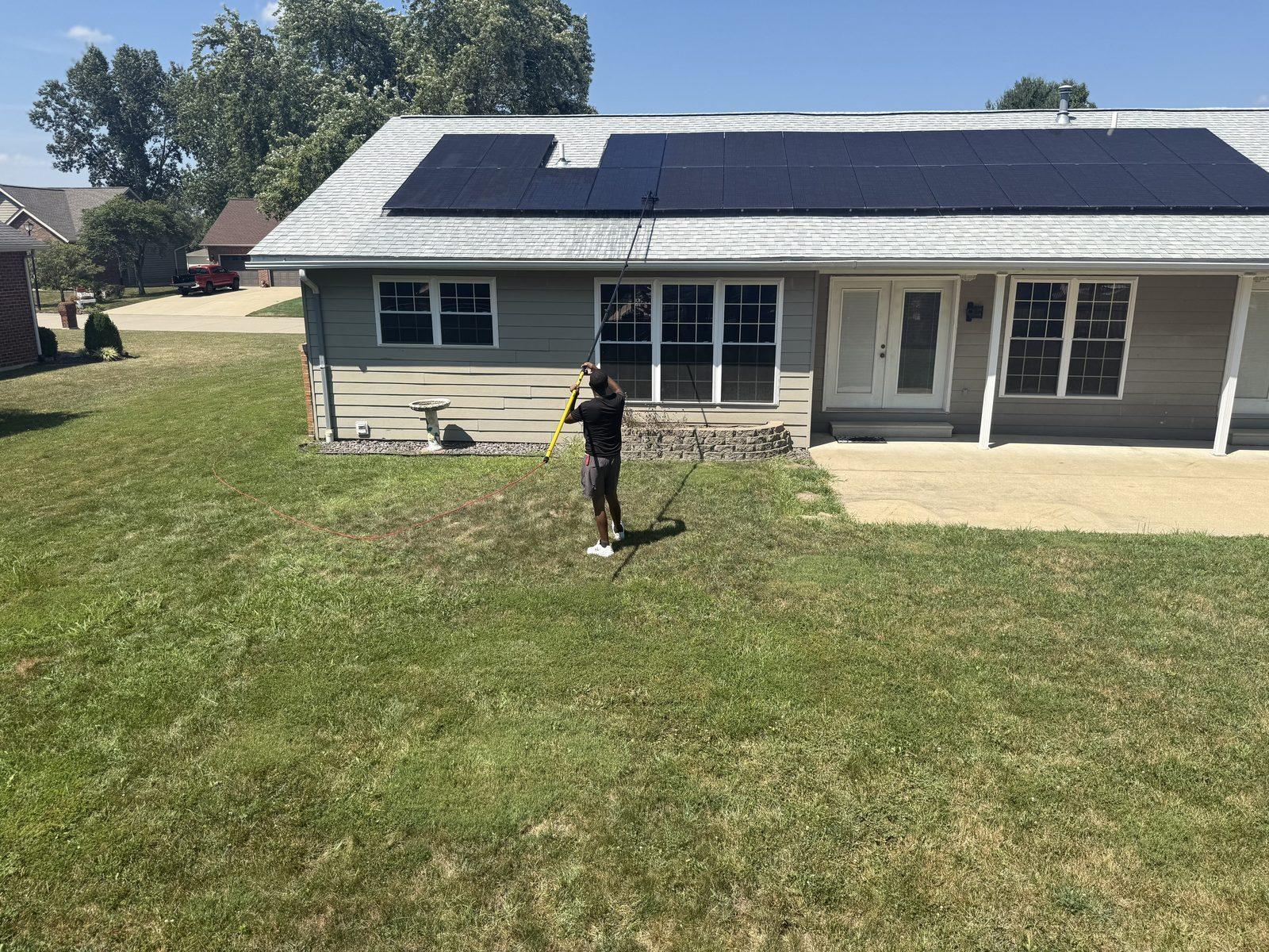 Solar panel cleaning — residential array